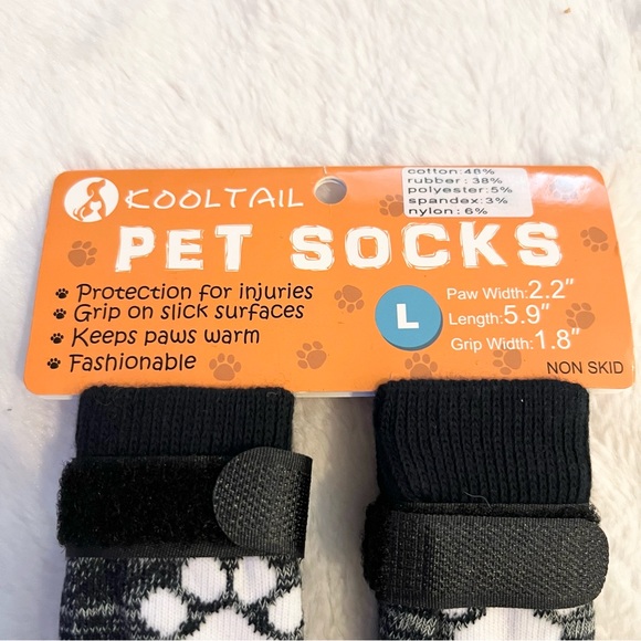 NWT KOOLTAIL Dog Socks Anti Slip Traction Control Waterproof Paw Protector Large - Picture 5 of 12